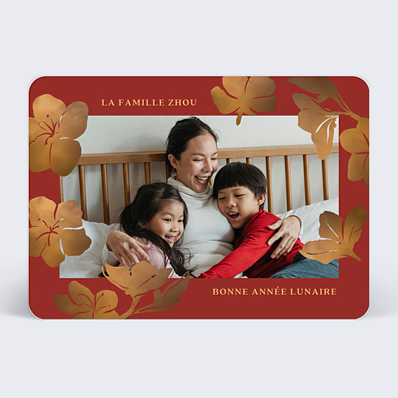 Carte de Voeux Particuliers Fleurs de Printemps