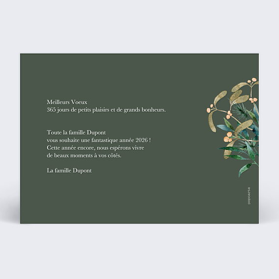 Carte de Voeux Particuliers Fleur de Noël
