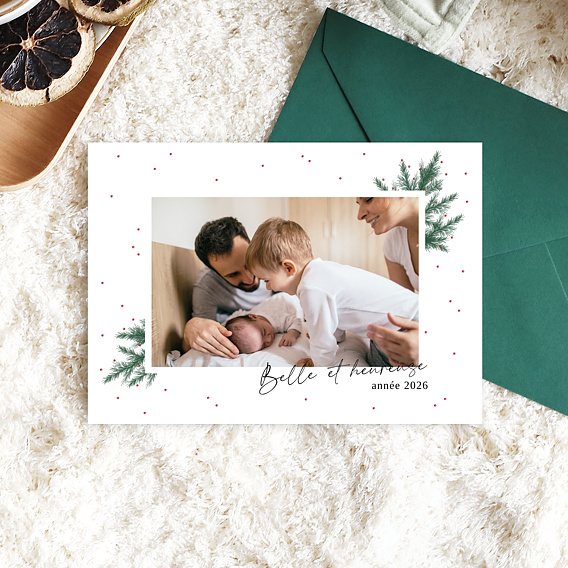 Carte de voeux Branches de pin photos Après 1