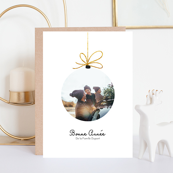 Carte de Voeux Particuliers Boule Suspendue