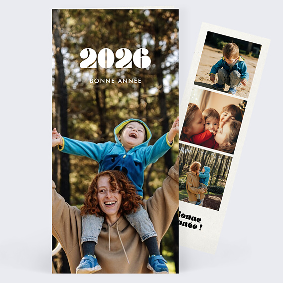 Carte de voeux Année en pleine page