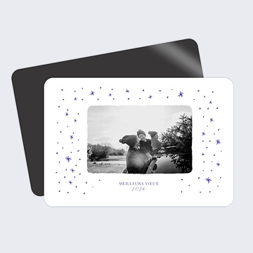 Carte de Voeux Particuliers Flocons Bleus