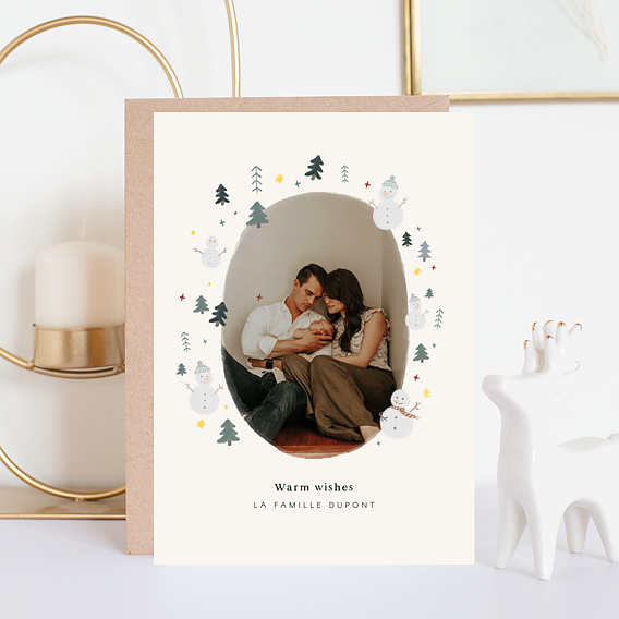 Carte de voeux Bonhomme de Neige Après 1