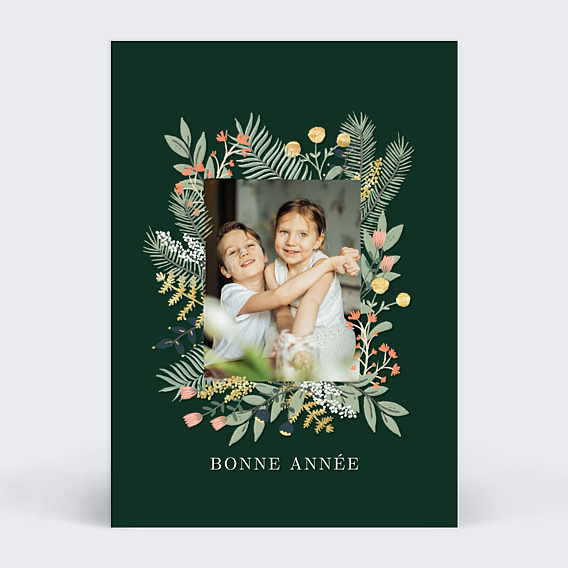 Carte de voeux Cadre Floral Élégant