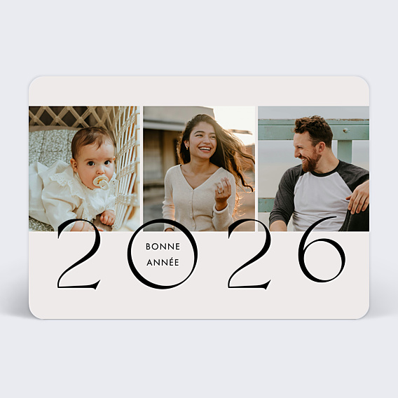 Carte de Voeux Particuliers Portrait famille de 3
