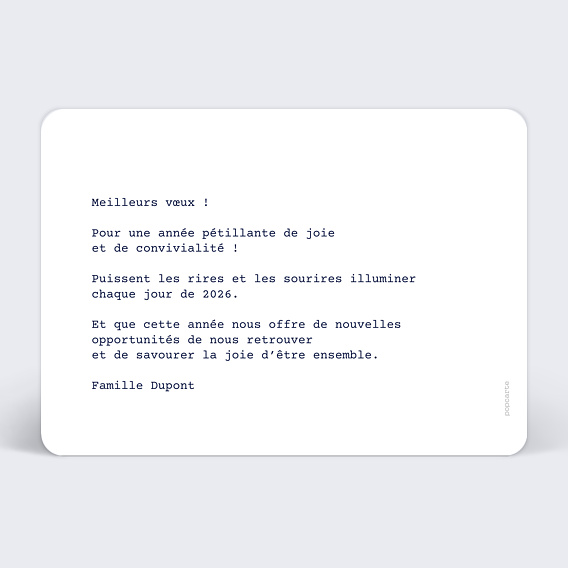 Carte de voeux Souvenirs polaroïds Verso