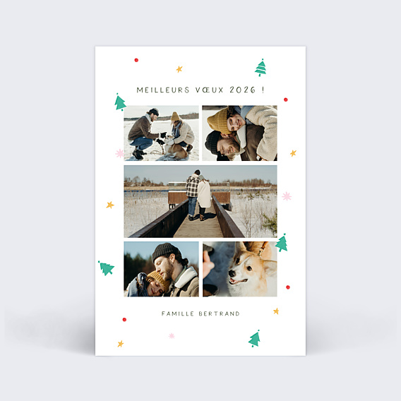 Carte de Voeux Particuliers Motifs Petite Forêt