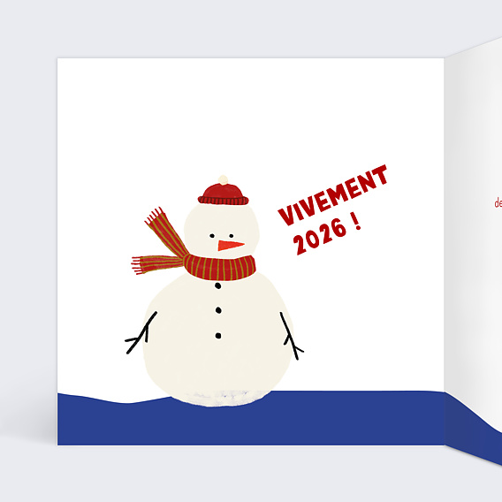 Carte de voeux Rétrospective Bonhomme de neige Intérieur Gauche