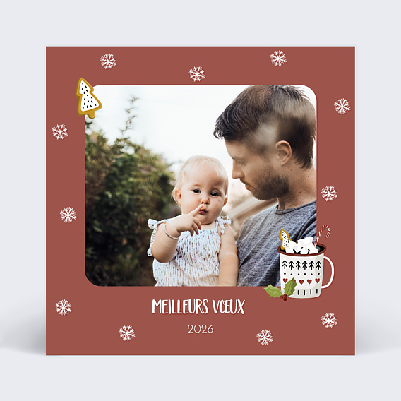 Carte de Voeux Particuliers Chocolat Chaud
