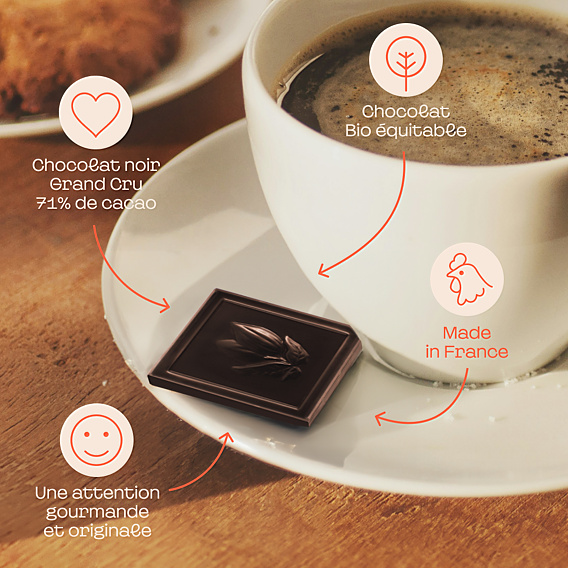 Carte de Voeux Particuliers Orange Cannelle avec Chocolat