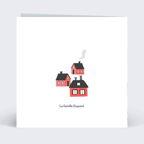 Carte de voeux Petit Village de Montagne Verso