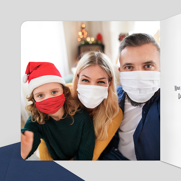 Carte de Voeux Particuliers Masques à motifs Intérieur Gauche