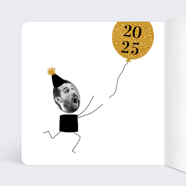 Carte de Voeux Particuliers Shiny Balloon Intérieur Gauche