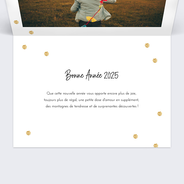 Carte de Voeux Particuliers Calendrier Plumetis Intérieur Droit