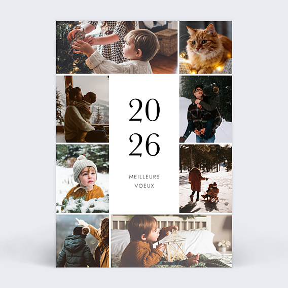 Carte de Voeux Particuliers Multiphoto Élégance