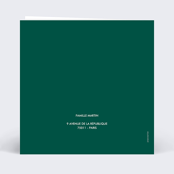 Carte de voeux Découpe Montage Sapins Verso