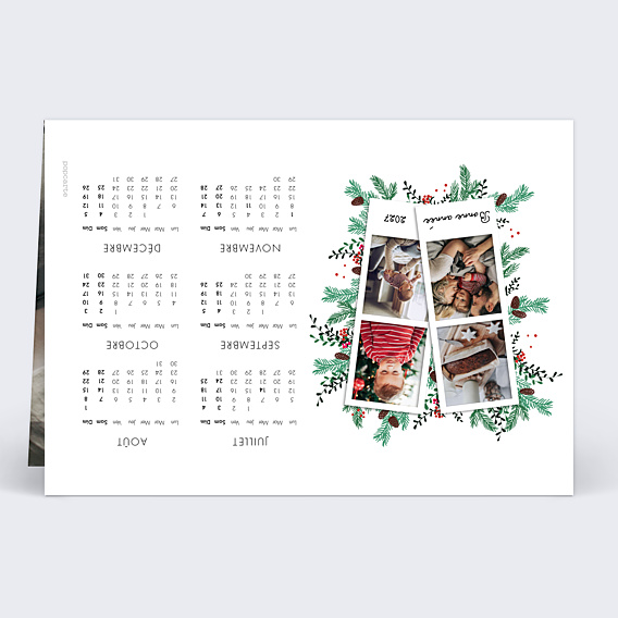 Carte de Voeux Particuliers Calendrier Double Pola