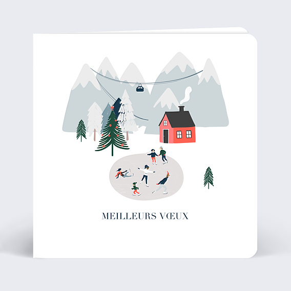 Carte de Voeux Particuliers Patinoire