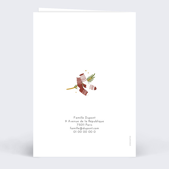 Carte de voeux Boule Suspendue Verso