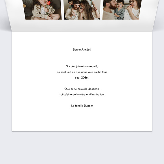 Carte de voeux Calendrier Meilleurs Voeux Intérieur Droit