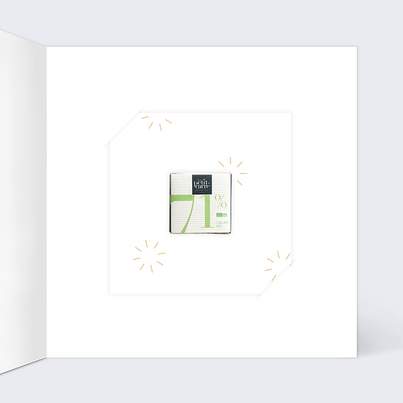 Carte de voeux Boule à Neige avec Chocolat Intérieur Droit