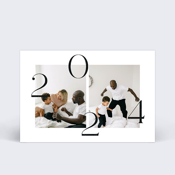 Carte de voeux Grand Chiffre Noir