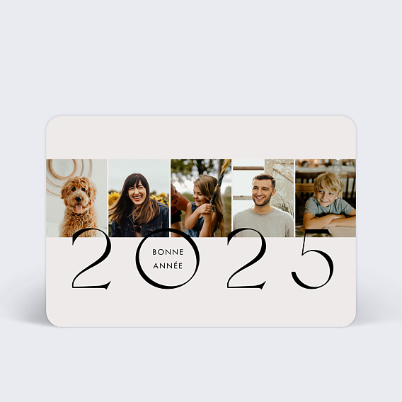 Carte de voeux Portrait famille de 5