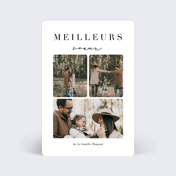 Carte de voeux Triptyque photos