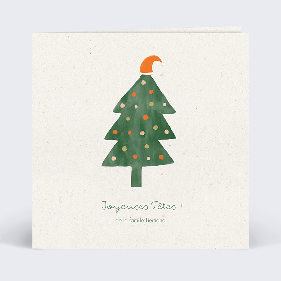 Carte de voeux Sapin Fantasque Recto