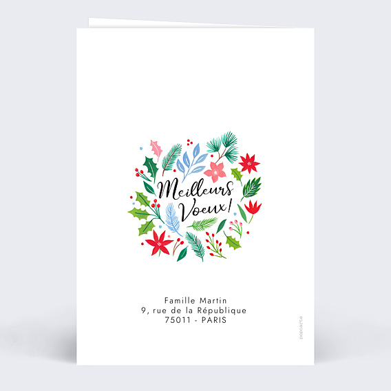 Carte de Voeux Particuliers Végétal Colorée