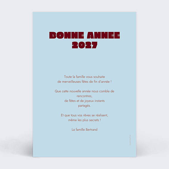 Carte de Voeux Particuliers Typo évasion