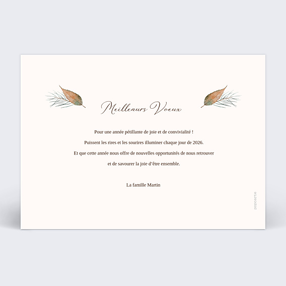 Carte de Voeux Particuliers Botanique Automnale