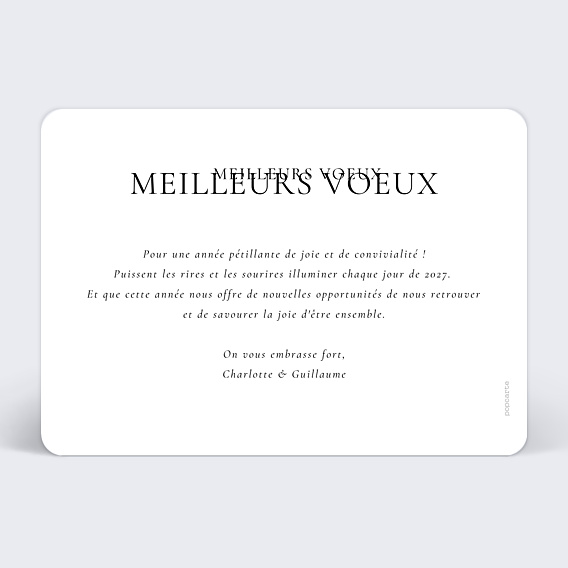Carte de Voeux Particuliers Élégance Intemporelle