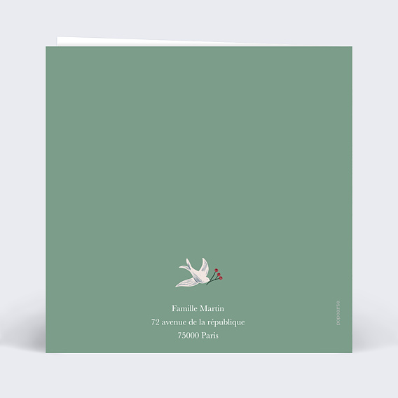 Carte de voeux Forêt Enchantée Verso