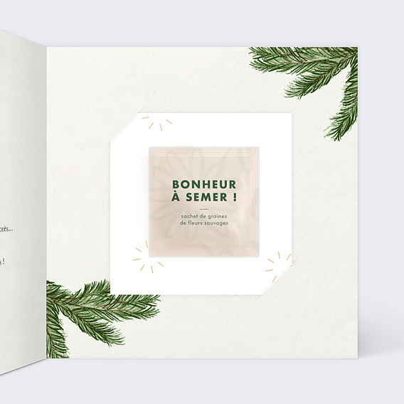 Carte de voeux Joli Brin avec Graines Intérieur Droit