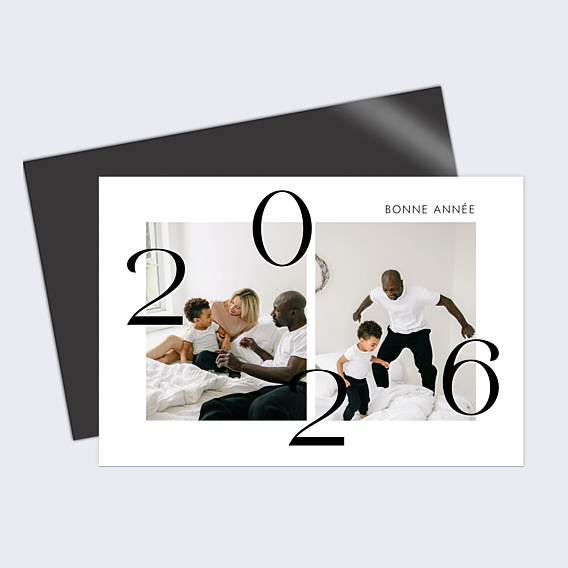 Carte de Voeux Particuliers Grand Chiffre Noir