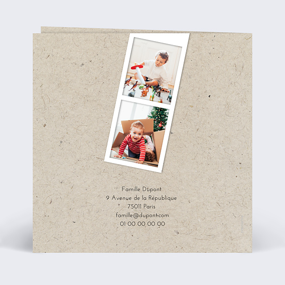 Carte de voeux Polaroid Couronne de Pins Verso