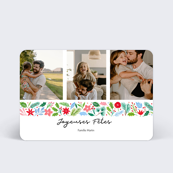 Carte de Voeux Particuliers Frise Coloré