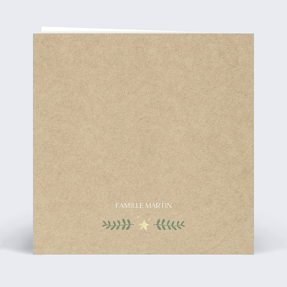 Carte de voeux Ange kraft Verso