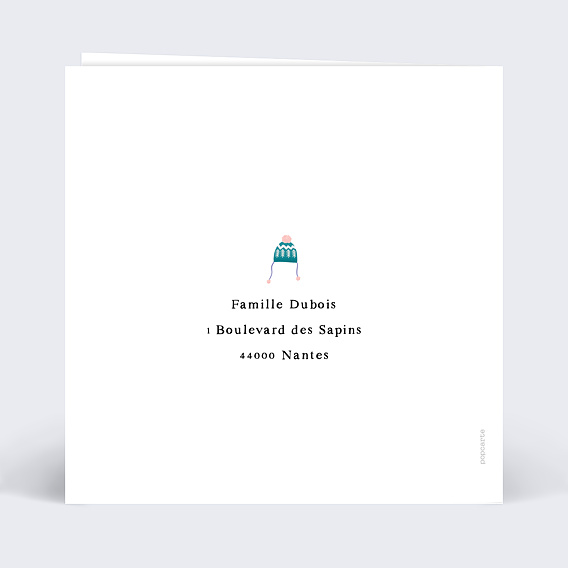 Carte de voeux Bonnets Verso