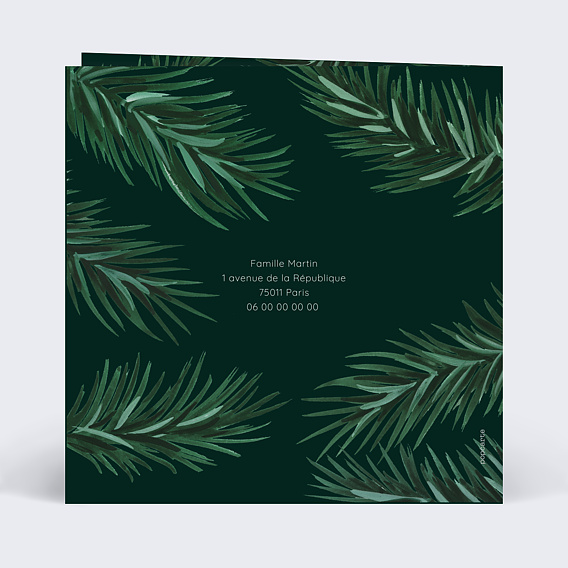 Carte de voeux Boules de Noel Chic Verso