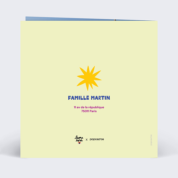 Carte de voeux Cosmic folk - Leona Rose x Popcarte Verso