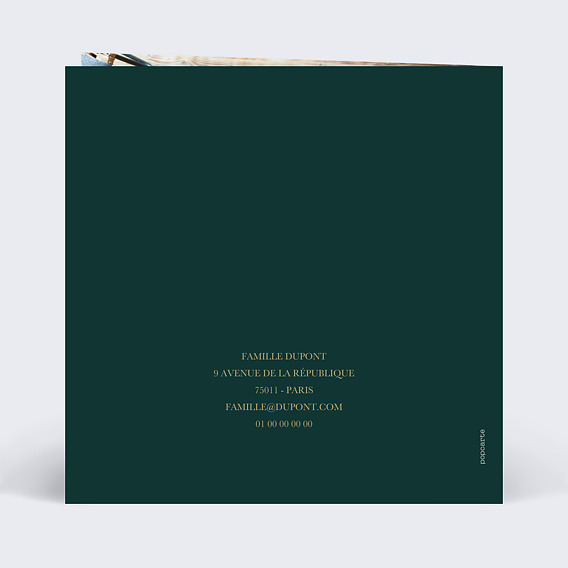 Carte de voeux Couronne Fine Verso