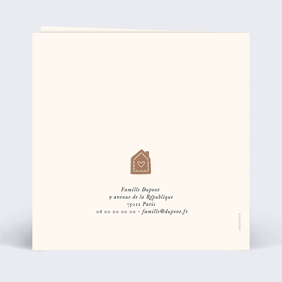 Carte de voeux Découpe Photo Polaroid Verso