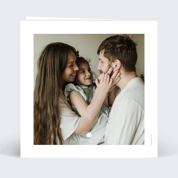 Carte de voeux Etiquette Flocon Verso