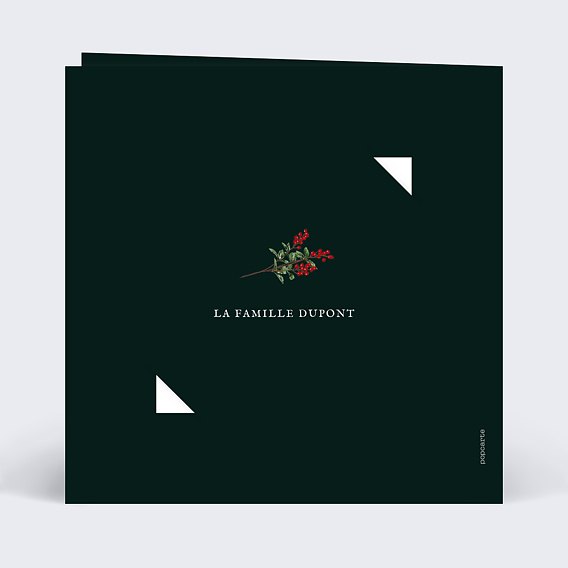 Carte de voeux Orange Cannelle avec Graines Verso