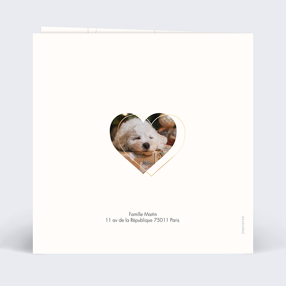 Carte de voeux Original Photo Année Verso