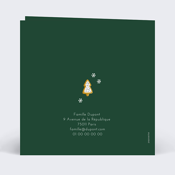 Carte de voeux Pain d'épices  Verso