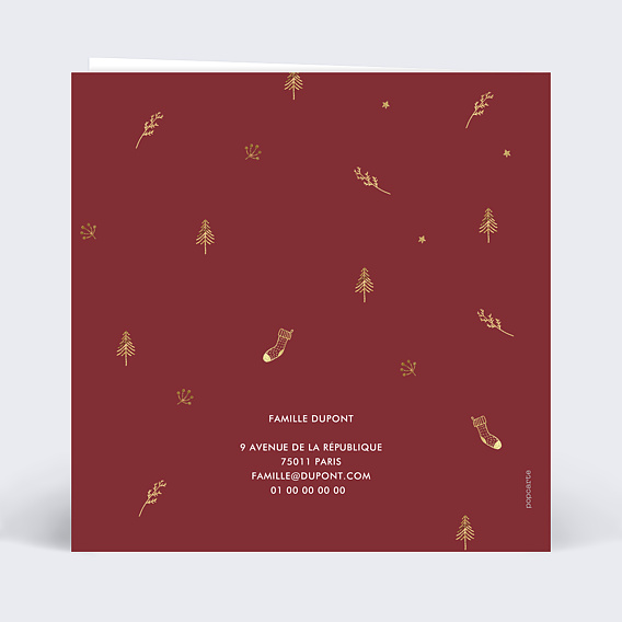 Carte de voeux Pattern ocre Verso