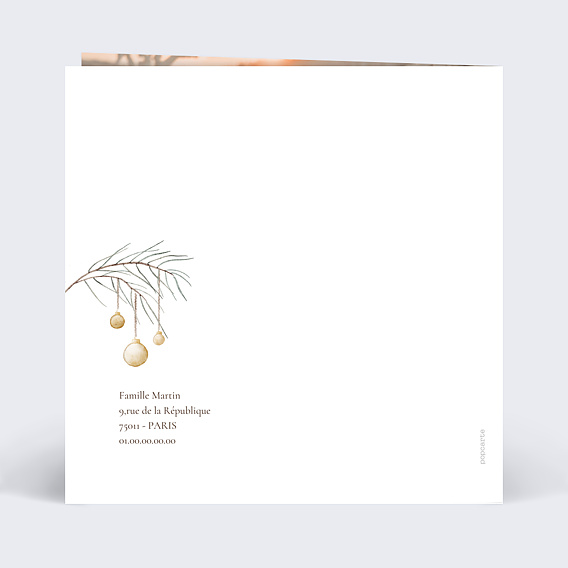 Carte de voeux Petit Rouge Gorge Verso